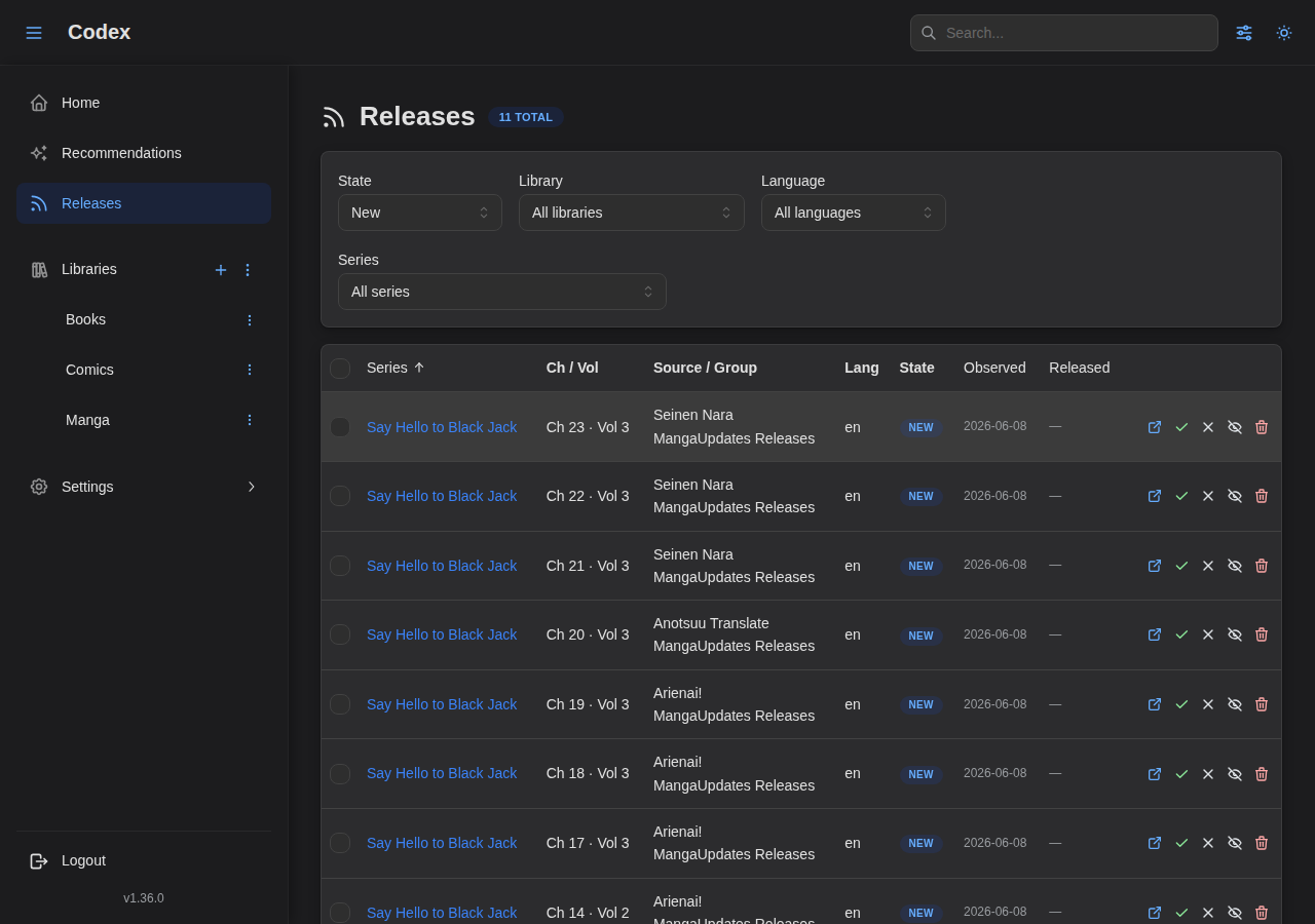 Releases Inbox, New
